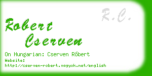 robert cserven business card